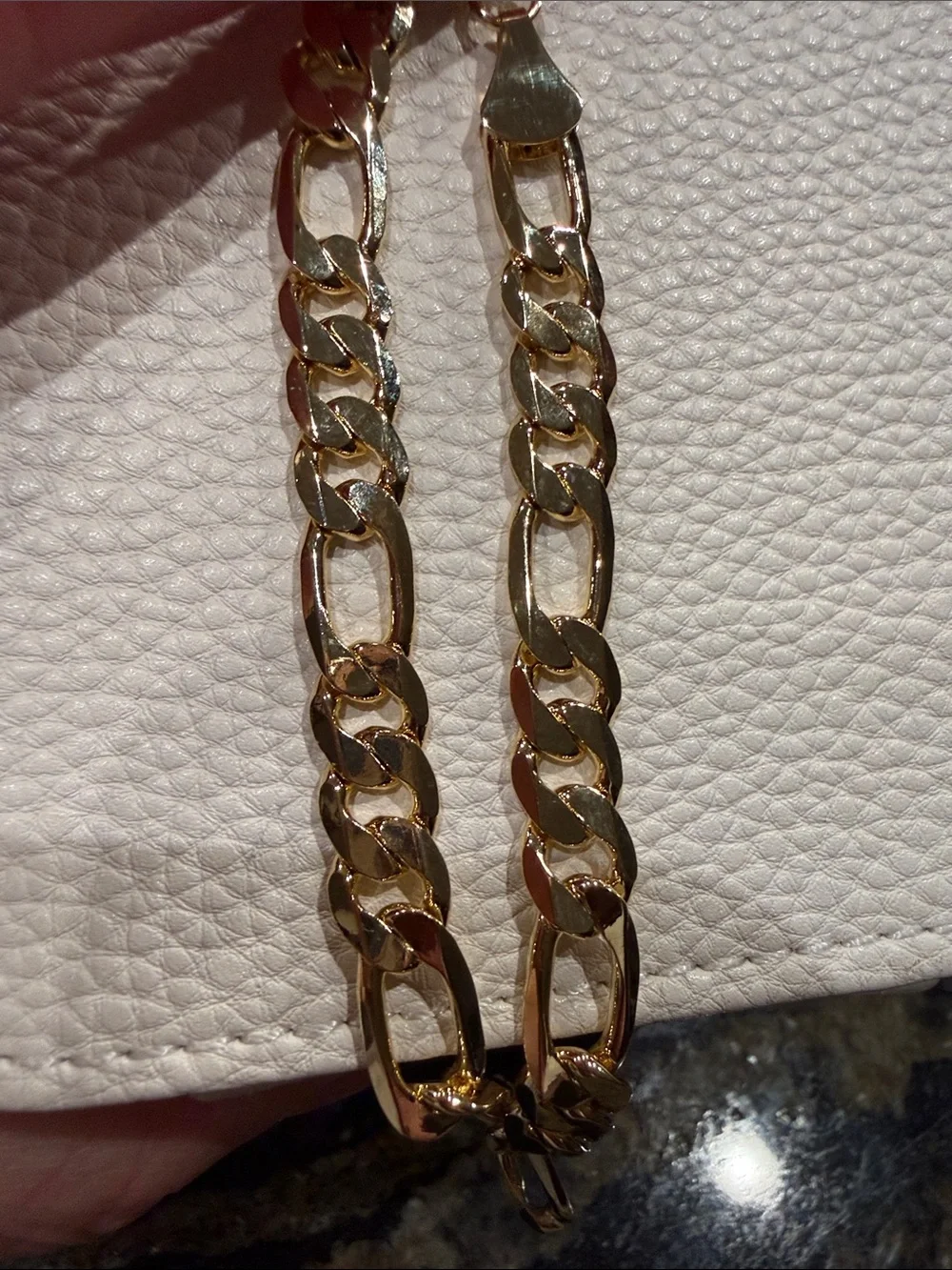 14K Gold-Filled Figaro Link Chain Bracelet - 9”